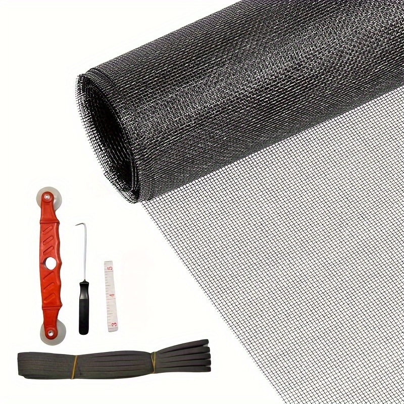 

Easy Diy Screen Repair Kit - 47"x118" Fiberglass Mesh Replacement Set With Installation Tools, Black Screen For Patio And Porch Screens