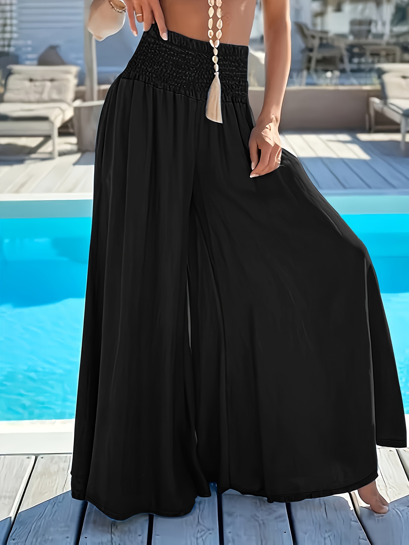 black flowy dress pants Impressive Perfection Front Slit Flowy Pants
