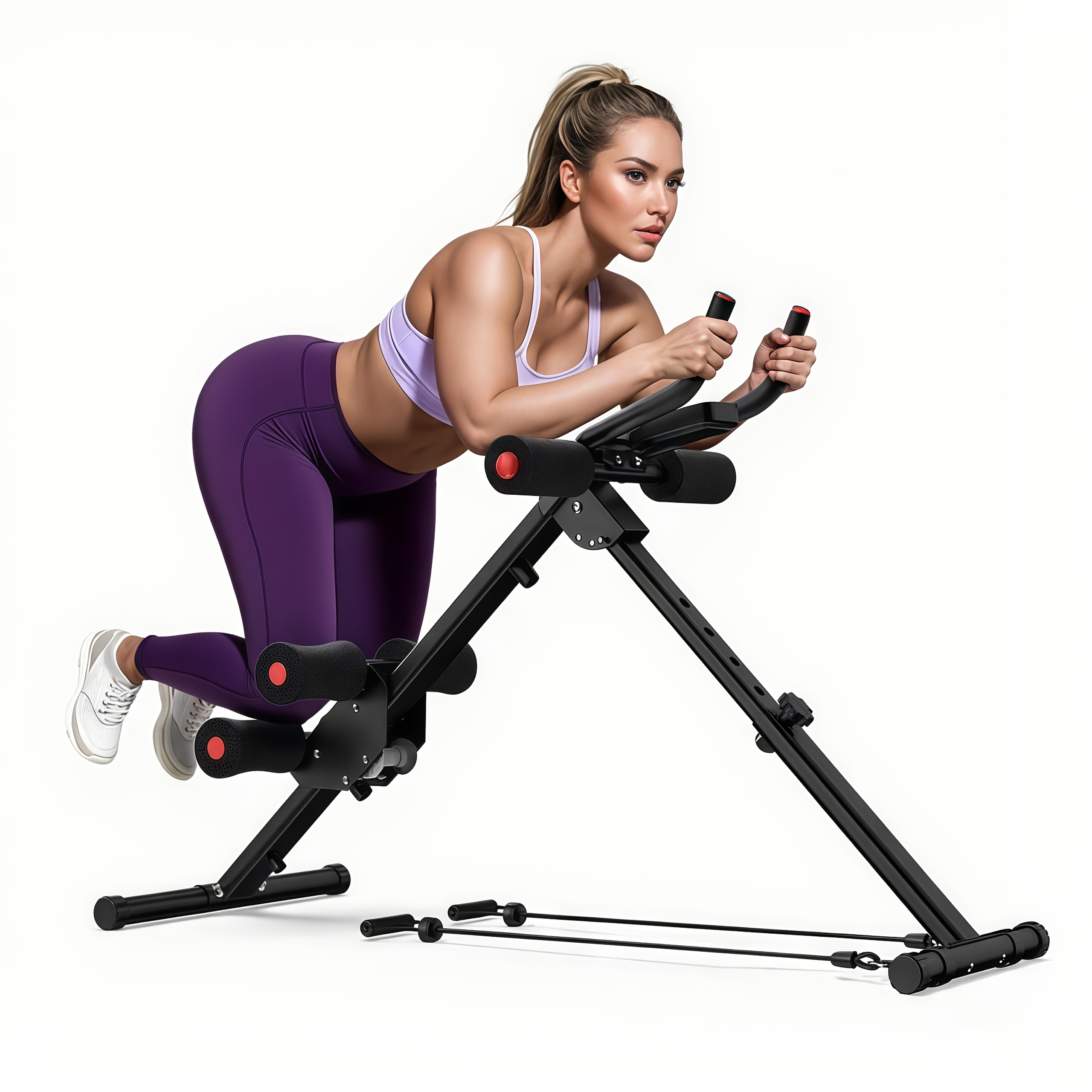 Foldable Core Trainer Machine, Adjustable Multi-Level, Compact Storage