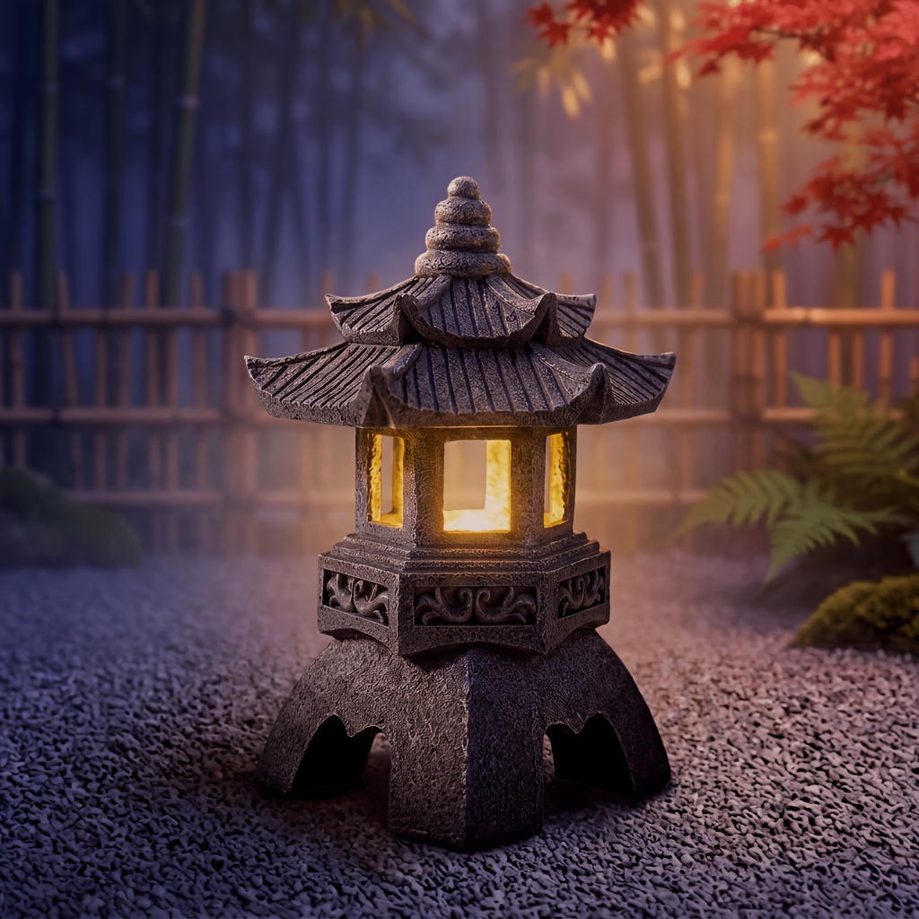 zen asian pyramid light sculpture outdoor indoor pagoda - Temu