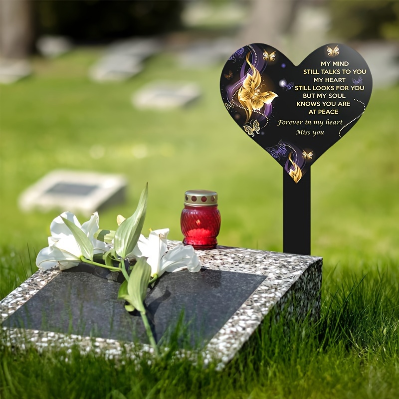 

Acrylic Heart Memorial Stake For Gravesite - Outdoor Garden Yard Cemetery Grave Marker Tribute, No Electricity Required, Stake Mounting - Durable And Weatherproof Memorial For Loved Ones.