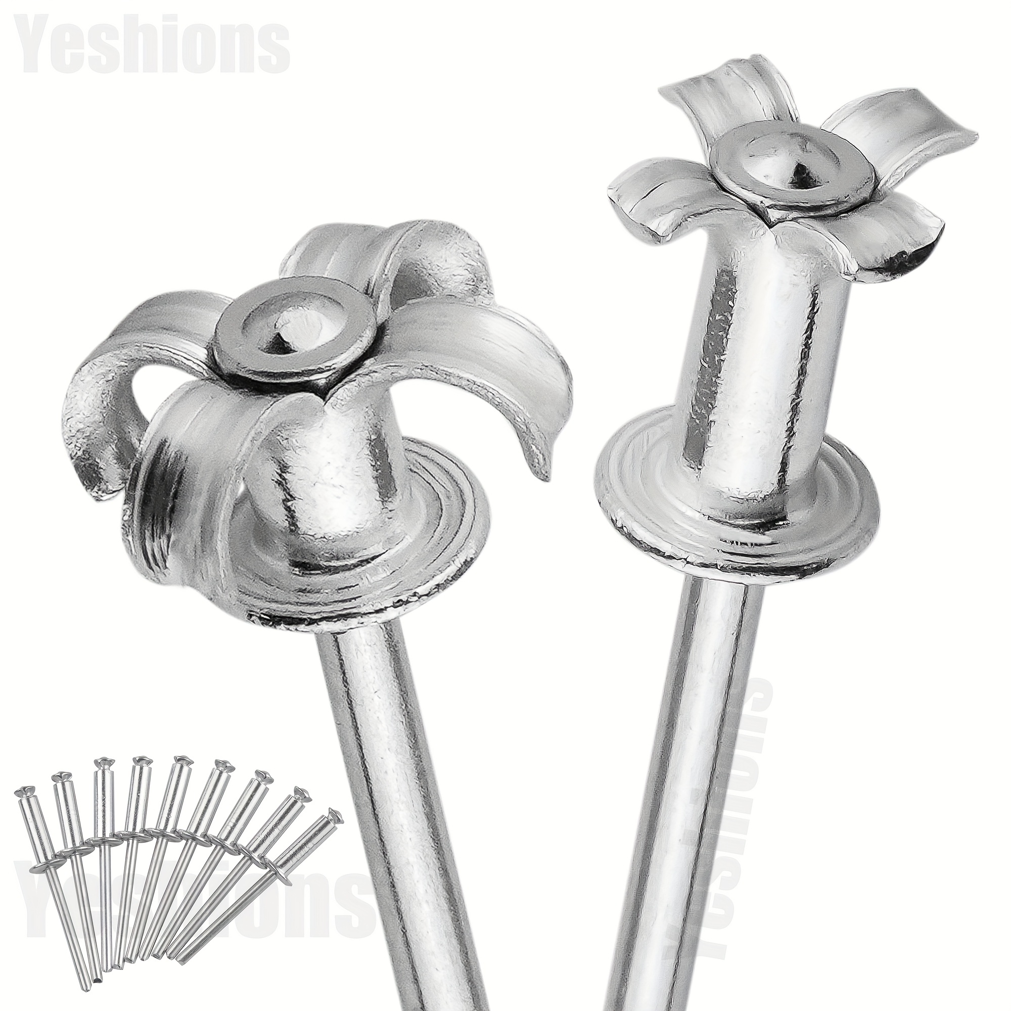 40PCS Internal Lock Dome Head Structural Rivets Mixed Sizes - Galvanized Steel Fasteners Grip Range 1.5-16mm