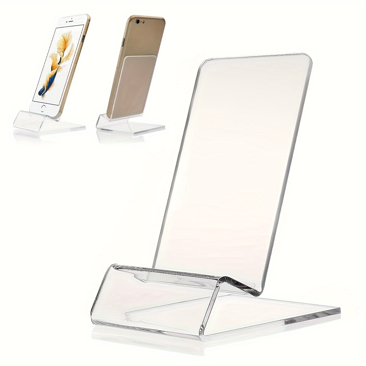 

1pc Clear Phone Stand, - , Portable For Bedside And Table, Universal Compatibility Film, Storage