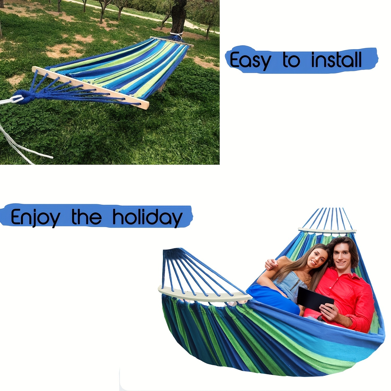 110.24*59.06inch Thickened Fabric Curved Stick Anti-rollover Hammock
