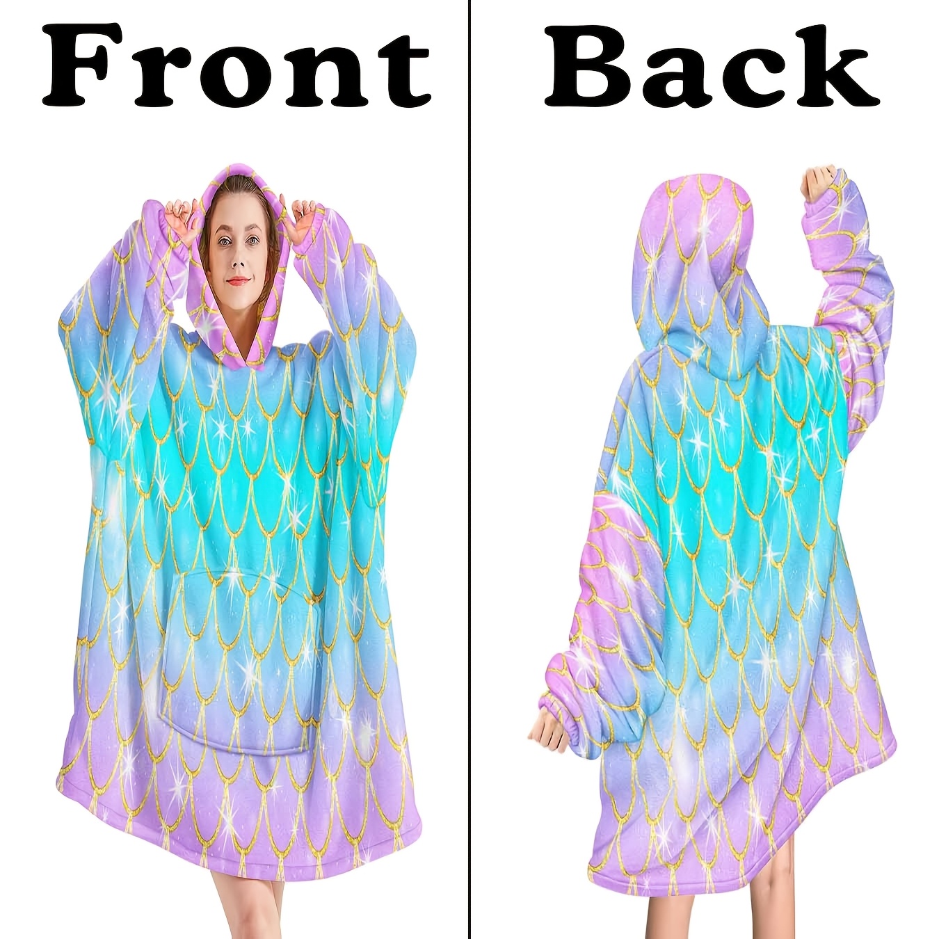 mermaid scale wearable blanket women soft 100% polyester Temu