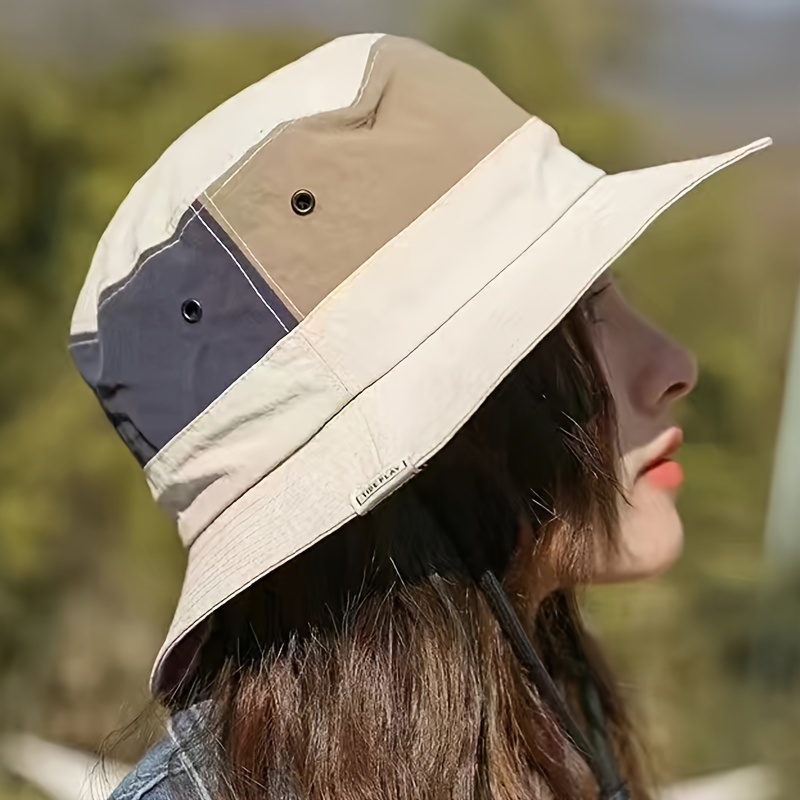 Outdoor New Sun Protection Bucket Hat Summer Color Blocking - Temu