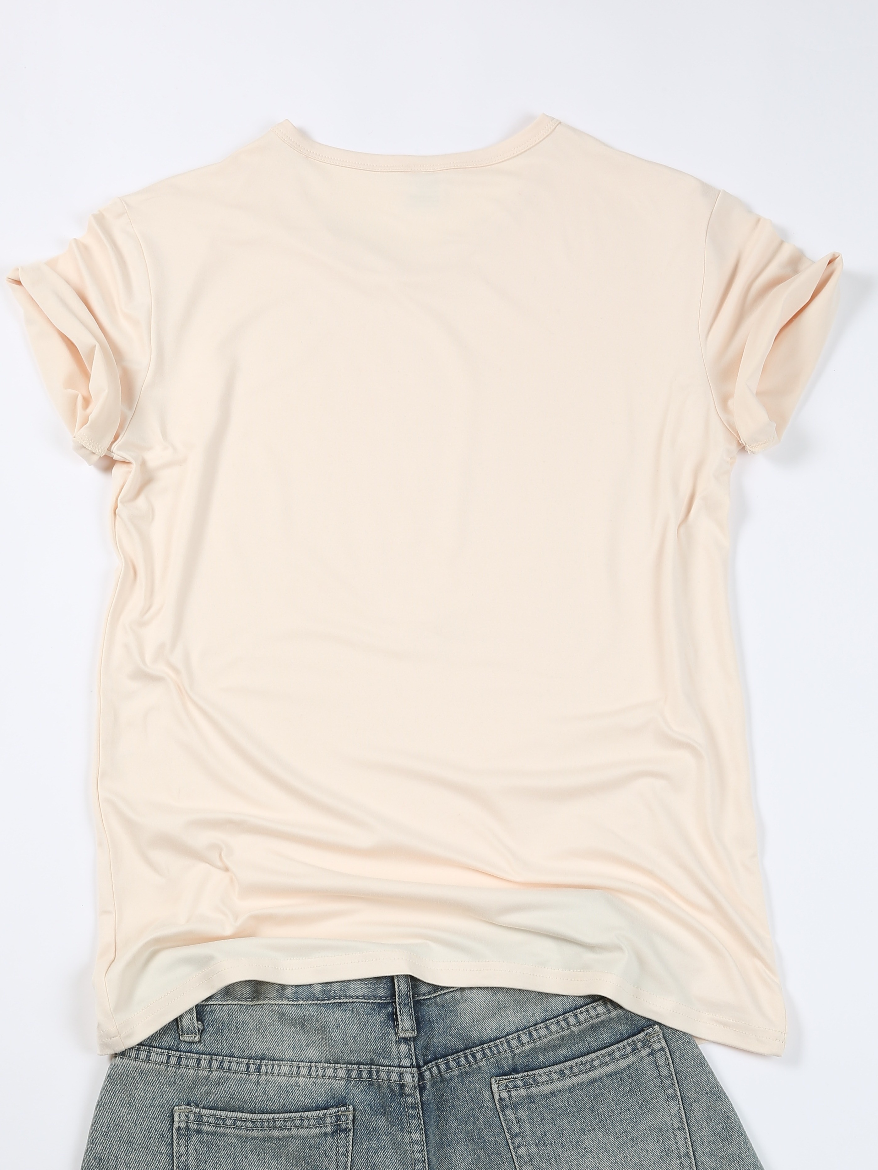 Women's Elegant Casual Short Sleeve T-Shirt - Round Neck Solid Black Top, Medium Stretch Machine-Washable Fabric, Versatile All-Season Wear for Everyday & Formal Outfits, Versatile Clothing, Sophisticated Style, Comfortable Fit