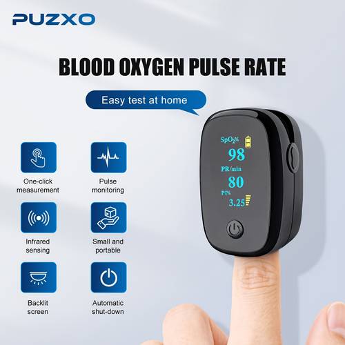 advanced fingertip oximeter blood oxygen and heart rate monitor large color oled display measures rate and blood oxygen spo2 suitable for home care and sports battery