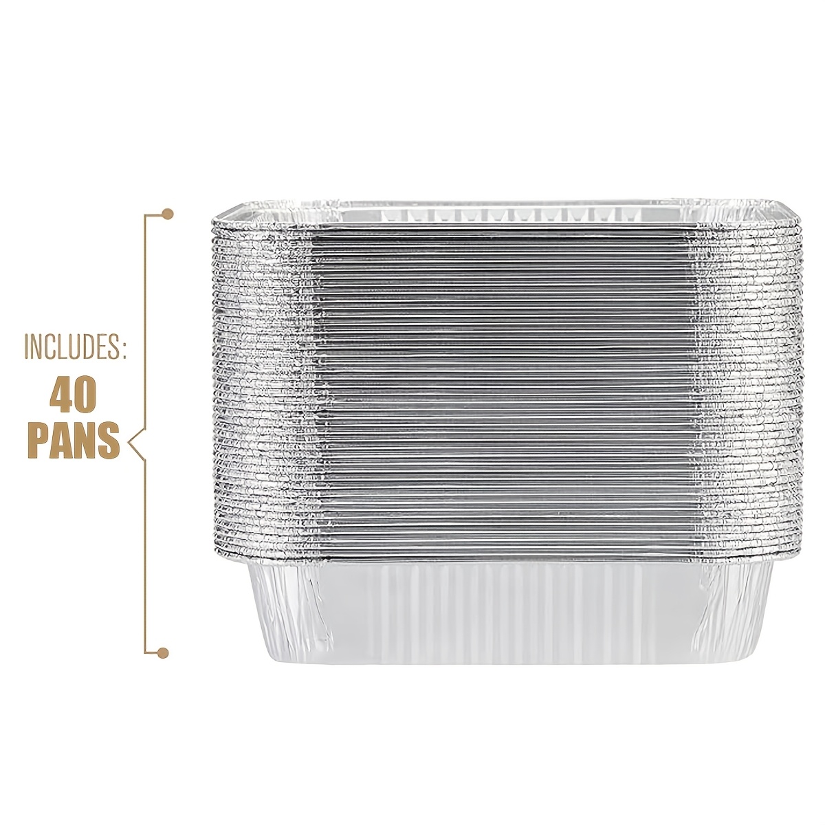 Image of Of 40 Square Baking Pans Measuring 20.5cm By 20.5cm, Made From Disposable Aluminum Foil. Heavy-duty Pans Are Suitable For Roasting And Baking Homemade Breads