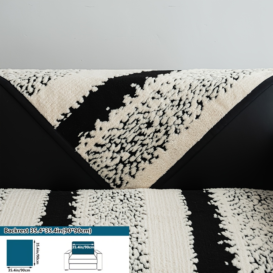 TEMU New Plush Thick Sofa Cover For 1pc, Warm And Soft For Winter, Non-slip Design , Furniture Protection Mat, Home Decor For Bedroom, Office, And