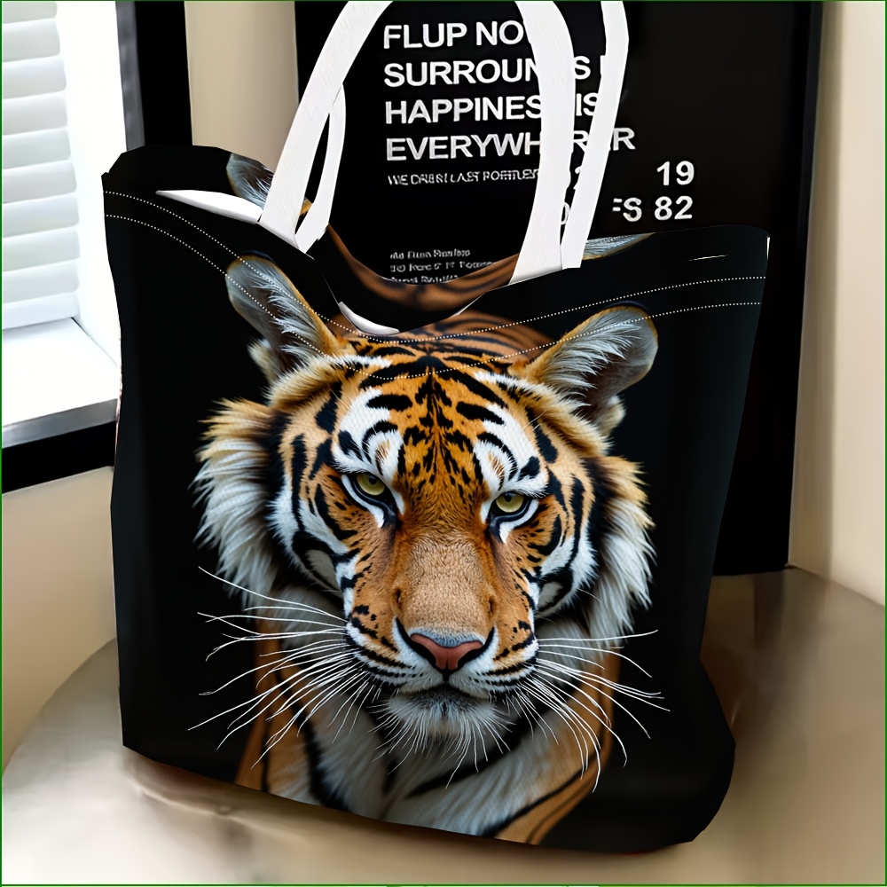 TEMU 1 pièce Sac à bandoulière , Sac à bandoulière unique pour femme avec motif "Tigre qui ", Multifonctionnel, Sac fourre-tout, Pochette, Sac de