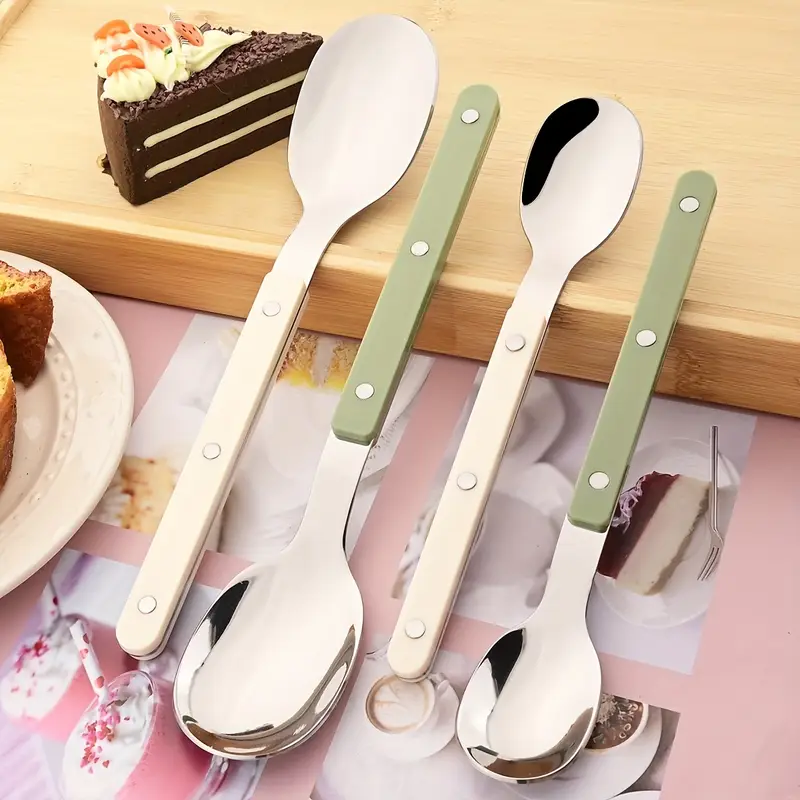 4 16 24pcs acrylic handle tableware set stainless steel tableware dinner knife coffee spoon tableware set suitable for parties weddings festivals restaurants hotels gifts Product details 9