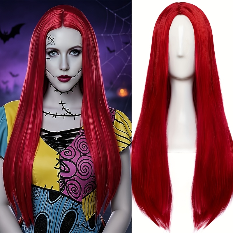 TEMU 28-inch Medium-length Straight Hair Wig, No Bangs, Equipped With Lightweight And Breathable Button Mesh , , Easy To Care For, Synthetic Fiber