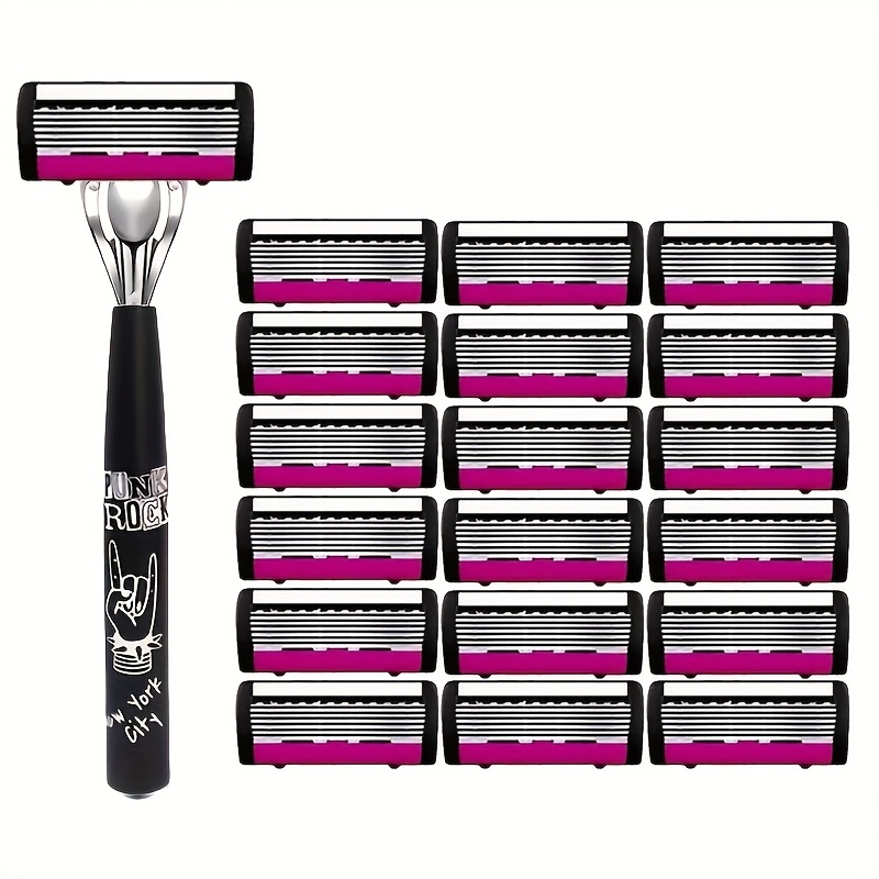 Image of Manual Precision Razor With Interchangeable - Shave, Ergonomic Non-slip Handle And High-quality Metal , Ideal For Ten Occasions, Perfect For , Suitable For - Great For Beard And Hair Removal