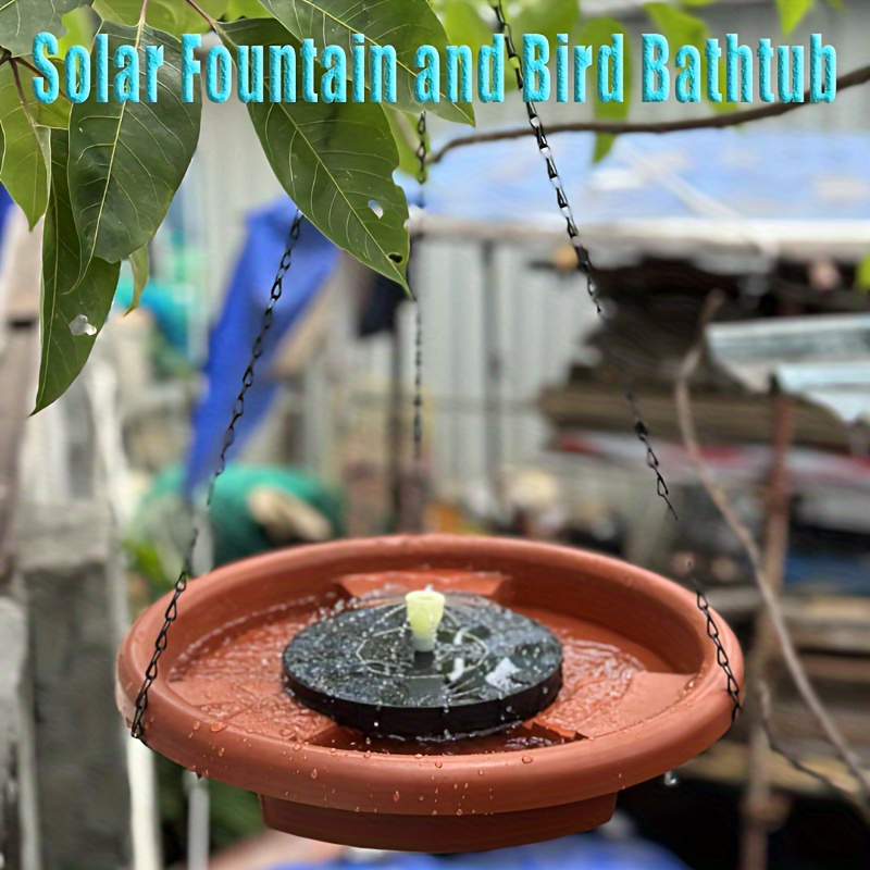 

1.5w Bird Bath Fountain Solar Fountain With Trapezoidal Hanging Basin Suitable For Courtyard, Garden, Pond, Bird Feeding