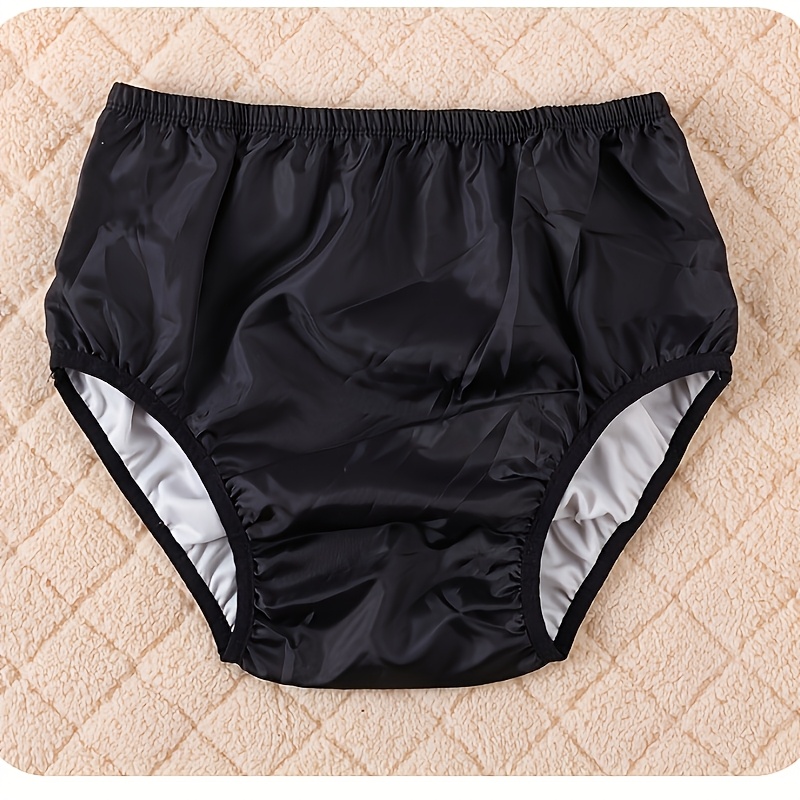 Image of 1pc Tpu Composite Diaper Cover, With Double-layer Fabric And Pu Film Crotch Layer. Soft, Skin-friendly, Washable, Reusable, Unisex, And Suitable For And Postpartum Safety Pants