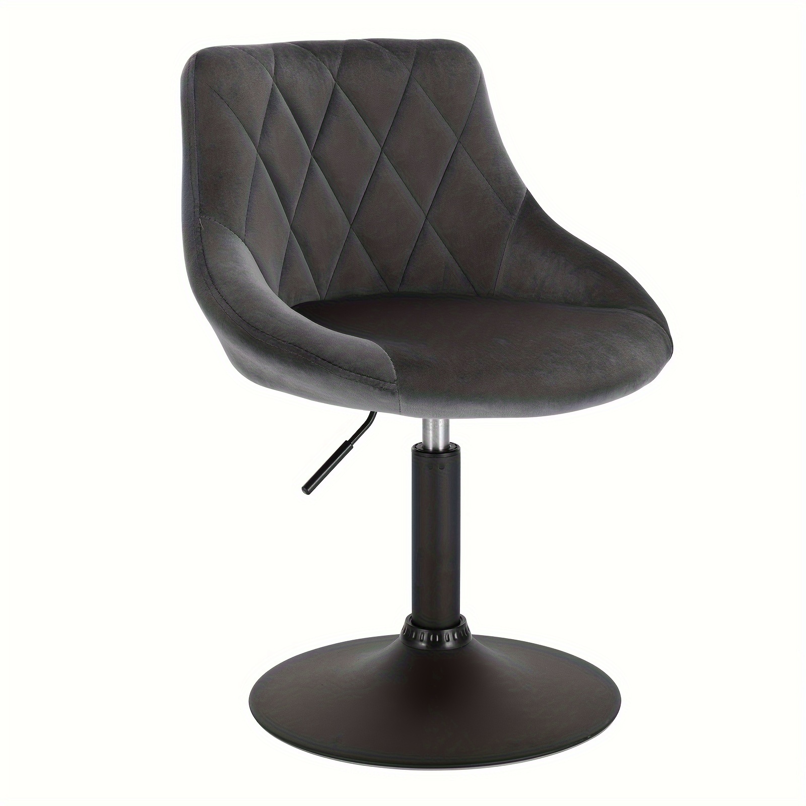 1pc Office Stool Bar Stool Recliner Lounge Chair With Backrest Height Adjustable Velvet Seat Metal Frame