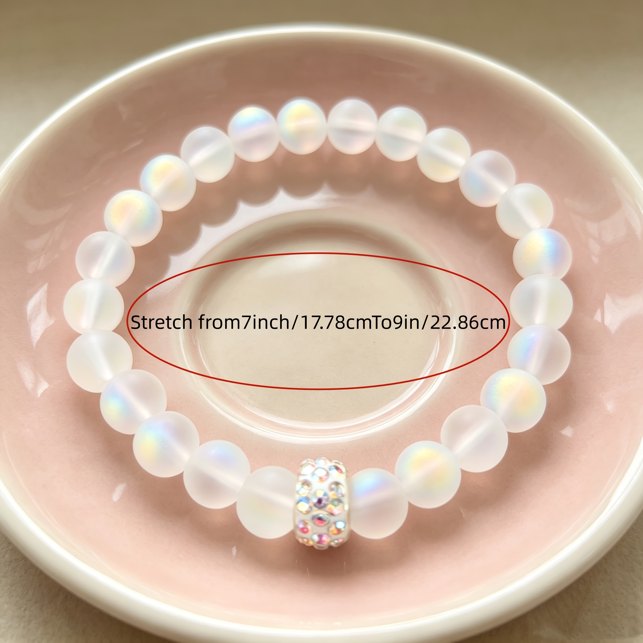Bohemian Multicolor Moonstone & Pink Beads Couple Bracelet, Gift