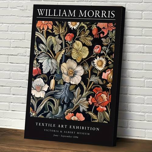 item picture 2d flat 1pc william floral canvas wall art with wooden frame 29 97x39 88cm vibrant textile design ready to hang for room decor home wall art artistic floral print detailed wall decor