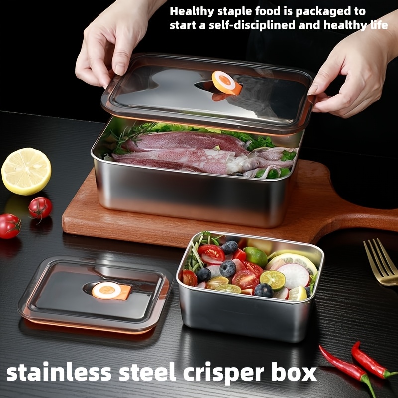 

3pcs Stainless Steel Food Storage Containers Set, Square, Shatterproof, , Freezer & Oven Safe, Dishwasher Safe, Multipurpose, Leak-proof, For Kitchen, Restaurant, Outdoor Camping