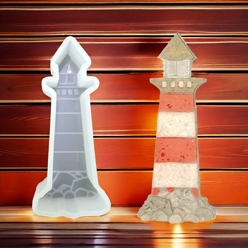 

1pc Lighthouse Shaped Silicone Resin Mold - Epoxy Resin Casting Mold For Car Freshener, Aroma Beads, Candles, Soap - Irregular Diy Craft Mold