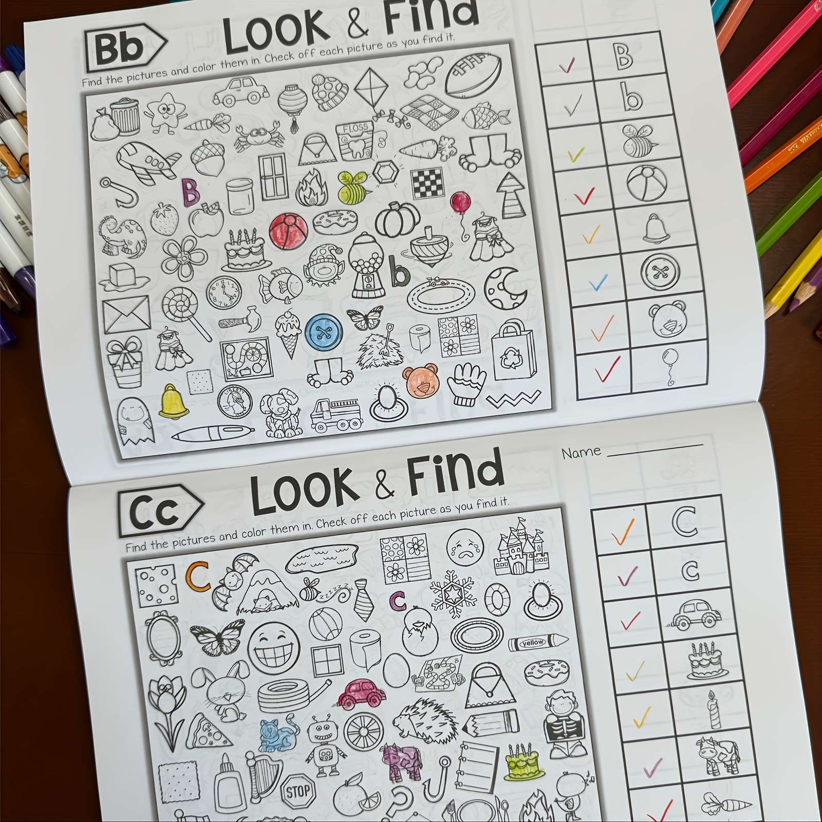 Interactive Hidden Objects Book, "Look And Find" Coloring Book