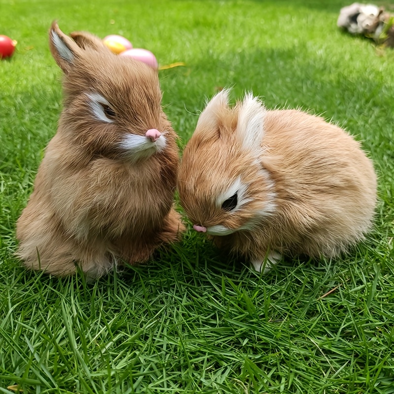 Image of 2 Decorative Easter Bunny Figurines For Home And Decor, Perfect For Spring Gatherings And Party Props For Halloween Thanksgiving Christmas Decorations Collectible Figurines