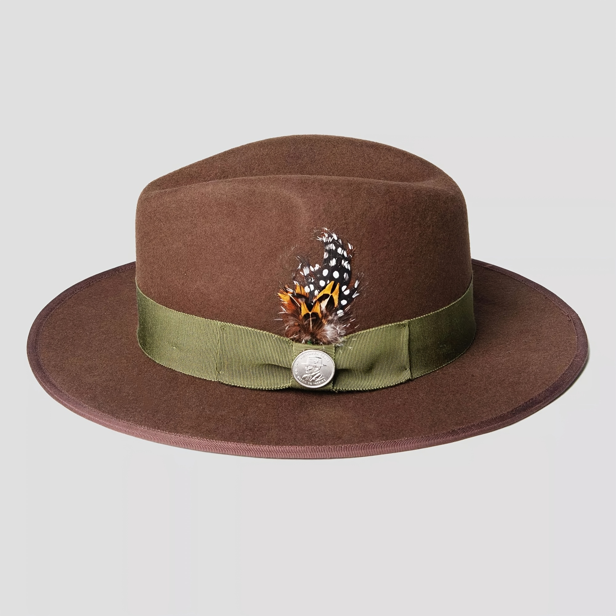 vintage fashion felt hat men women feather - Temu display picture 1