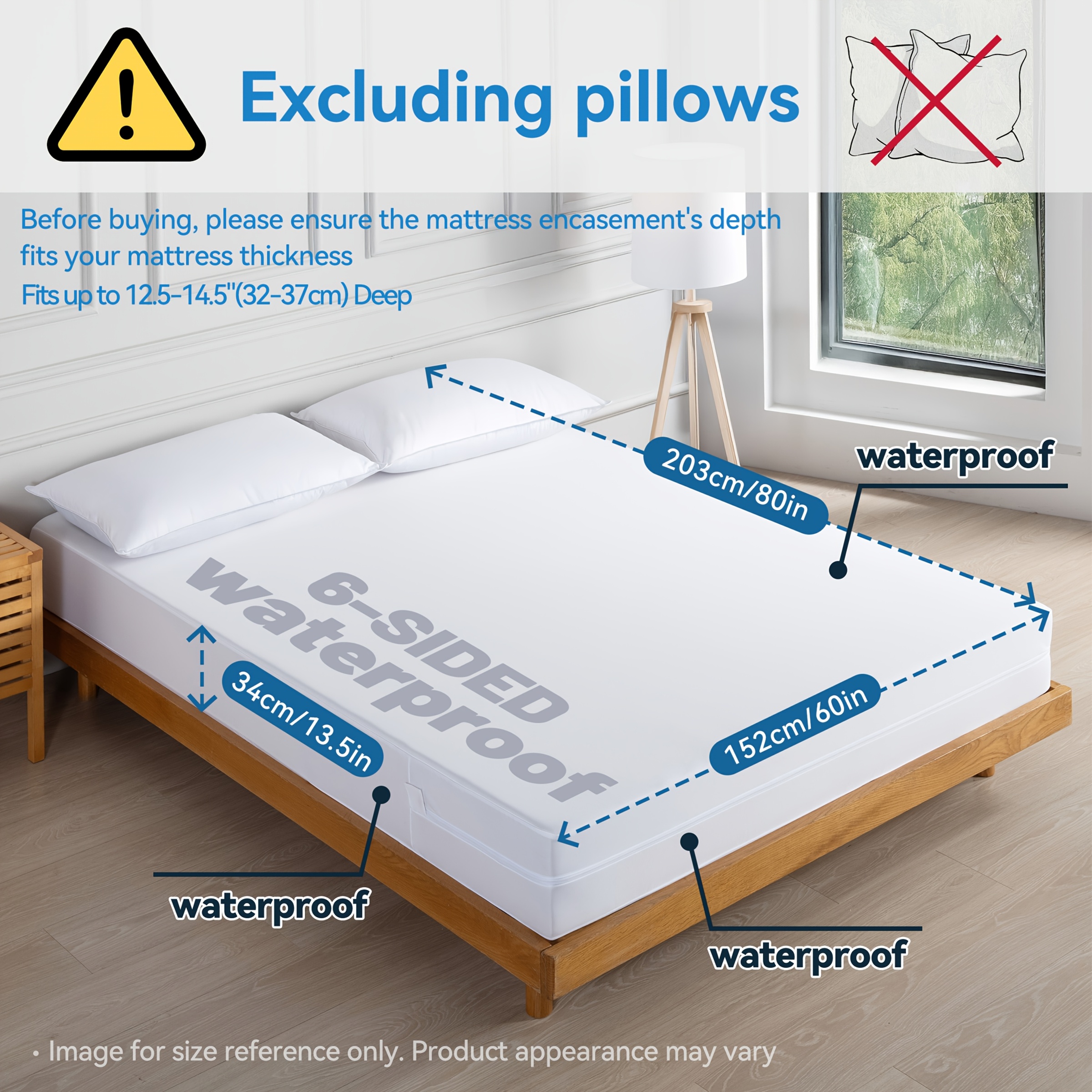 TEMU Ultra Soft-premium Mattress Cover With Zipper, 100% Waterproof Six-sided Full Mattress Cover, 360-degree Dust-proof And Liquid-proof Mattress