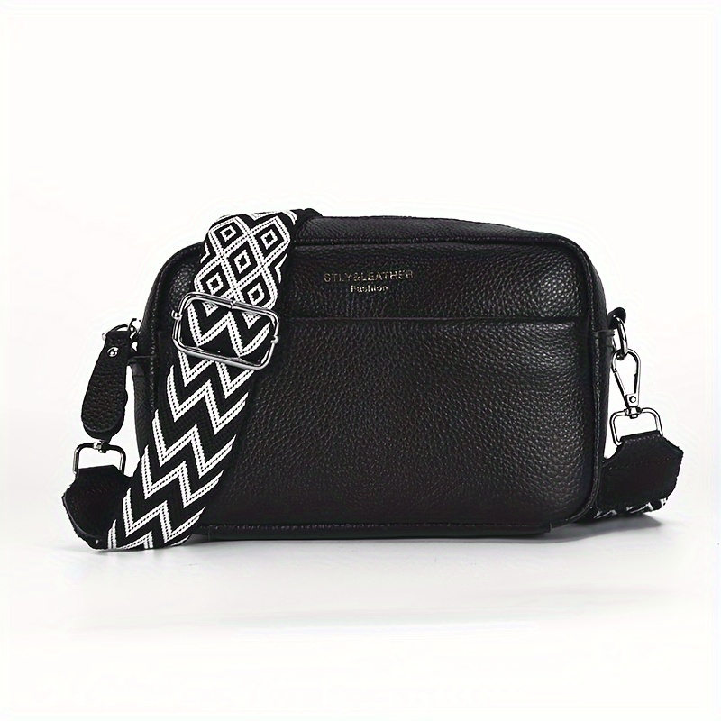 

Genuine Leather Crossbody Bag, Versatile Shoulder Square Purse, Women Mini Handbag With Zipper