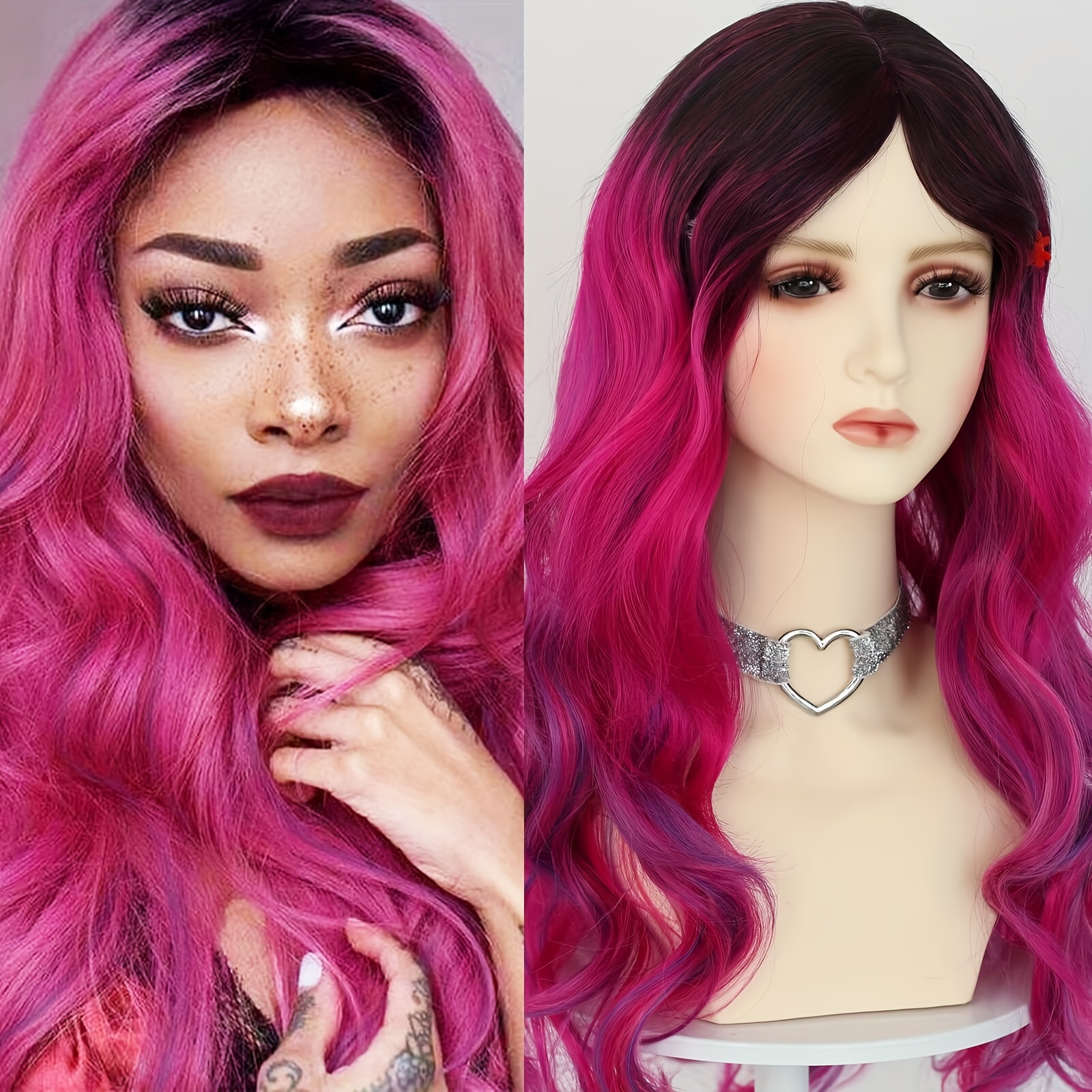 Magenta Wig Temu New Zealand