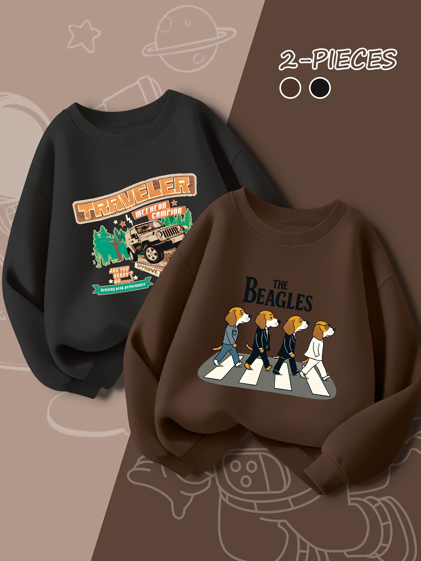 Stylish Long-Sleeve Sweatshirt Set for Boys Aged 1-10