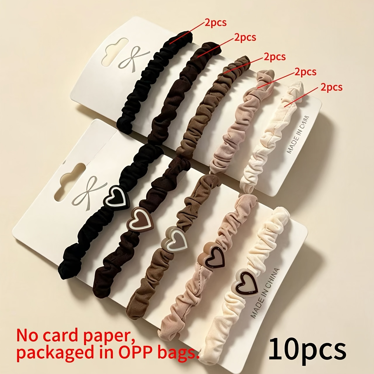 TEMU 10 piezas de ligas para el pelo de color té , cuerdas para el pelo tipo delgado para coleta esponjosa, elásticos para el pelo, diademas,