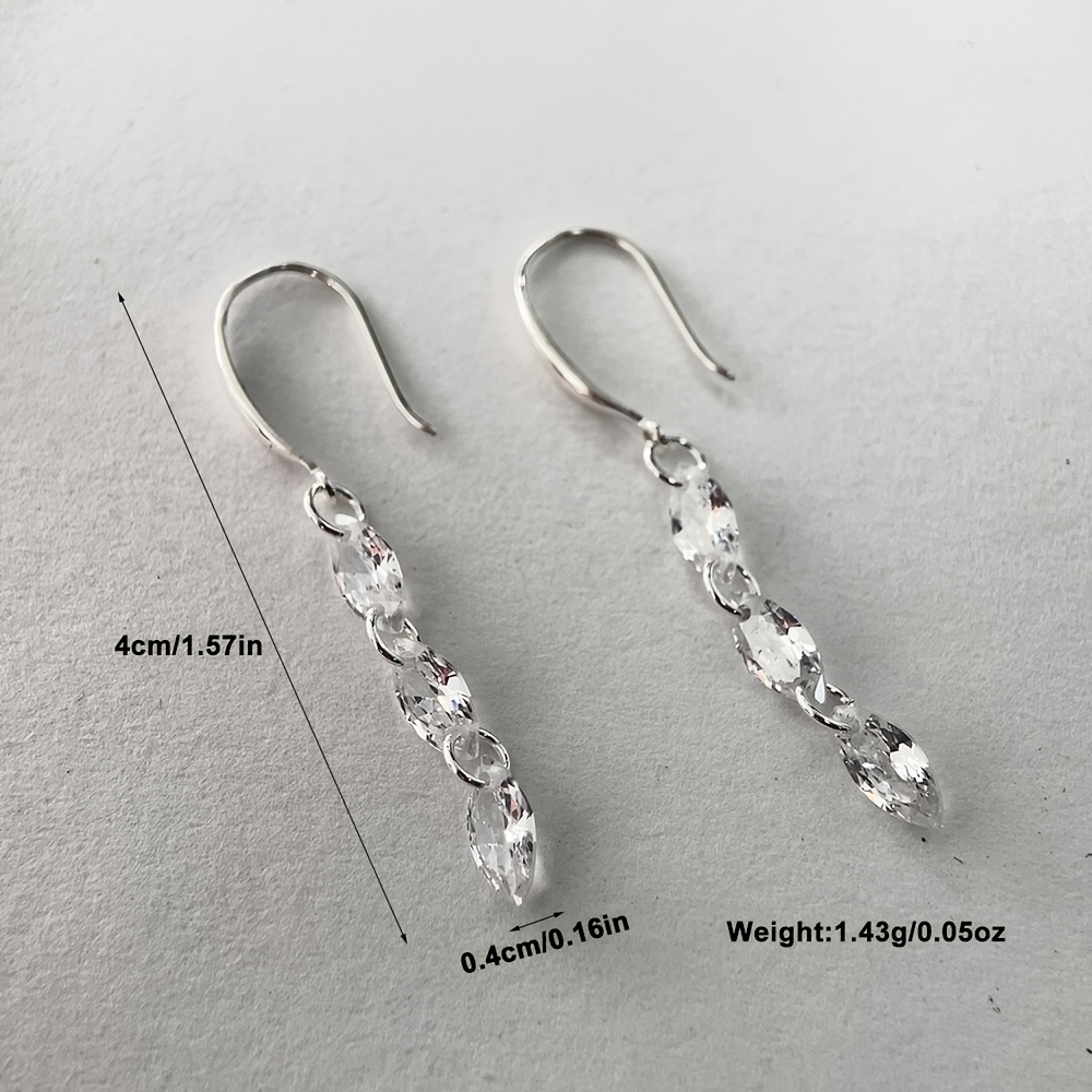 925 Silver Ear Hooks with Zirconia Tassels