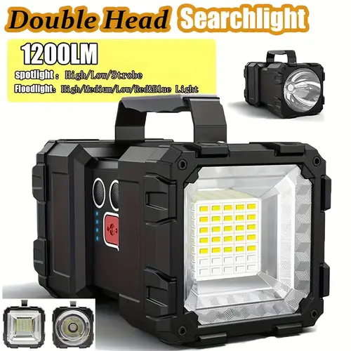 bright rechargeable flashlight portable handheld spotlight searchlight 10000mah 1200lm 3 4 led light mode usb output power supply