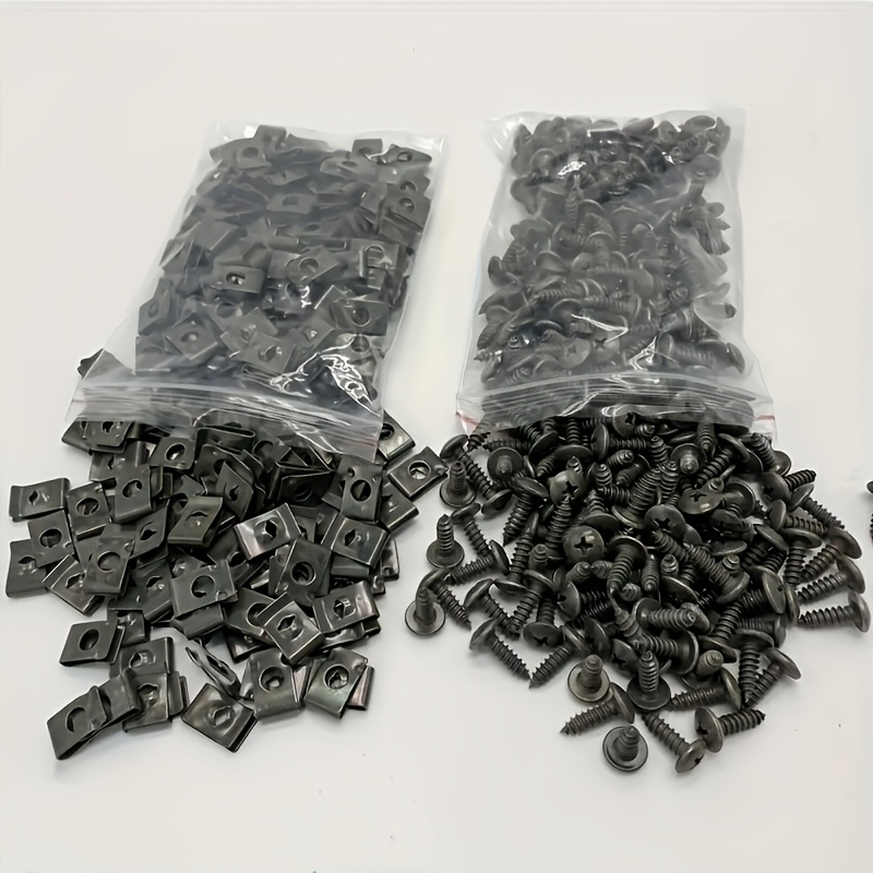 Image of 40pcs Metal Retainer Self-tapping Screws And U-clips For Car Motorcycle Scooter Atv Moped Electric Bike (20 U-clips + 20 Screws)