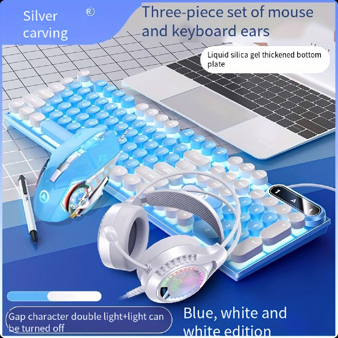 で機能性抜群！マルチカラー丸型キーキャップキーボード＋マウス＋