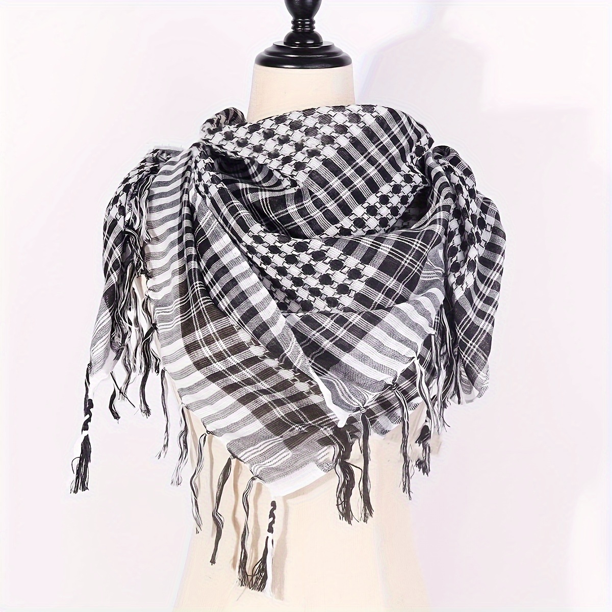 

1pcs/2pcs Fashionable Middle Keffiyeh - Mature Striped Knitted For Men And , No , Washable