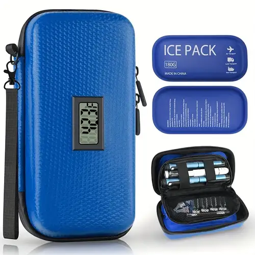 Sinocare Insulin Cooler Travel Case, with 3 Reusable Ice Packs, Medical Ice Pack, Insulin Sinocare Insulin Cooler Travel Case, with 3 Reusable Ice Packs, Medical Ice Pack, Insulin