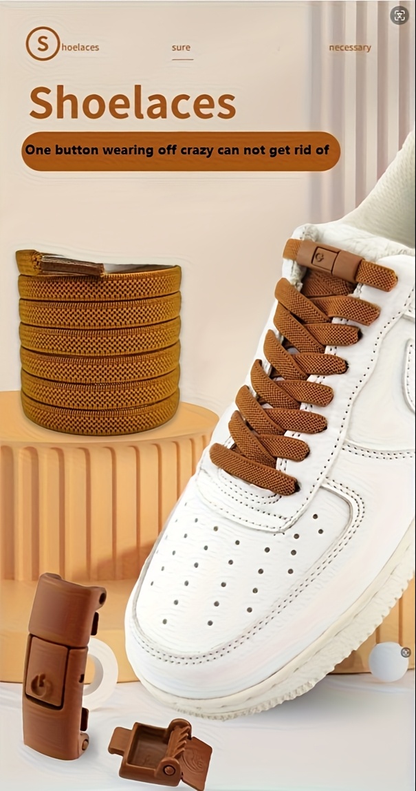 Easy-Clip No-Tie Elastic Shoelaces For Men & Women - 1 Pair, Durable Polyester & Spandex, Hassle-Free Sneaker Laces