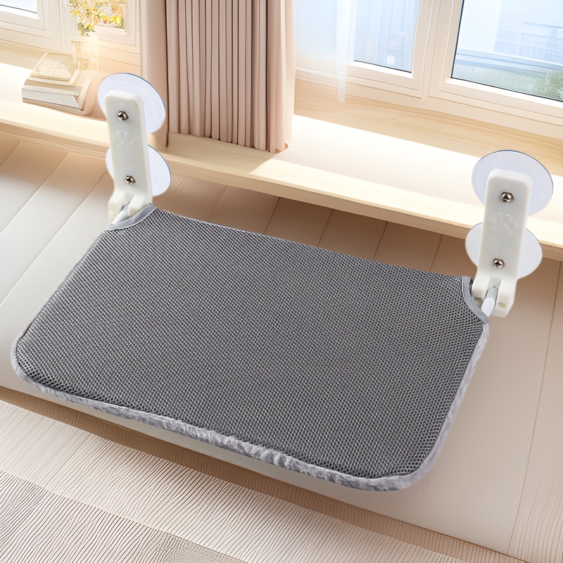 wireless cat   with 4 suction cups and   mount screw installation sturdy metal frame reversible plush cover foldable space saving design indoor cat relaxation point soft cushion pet bed polyester fiber filling   for cats Product details 0
