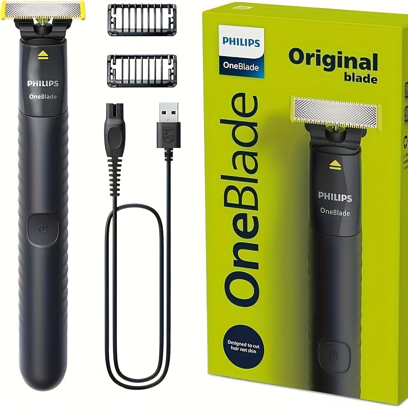 Philips Oneblade QP1424/10 за подстригване, оформяне и бръснене, включва 2 щипки за косъм (1.3 мм), акумулаторен, подходящ за мокра и суха употреба