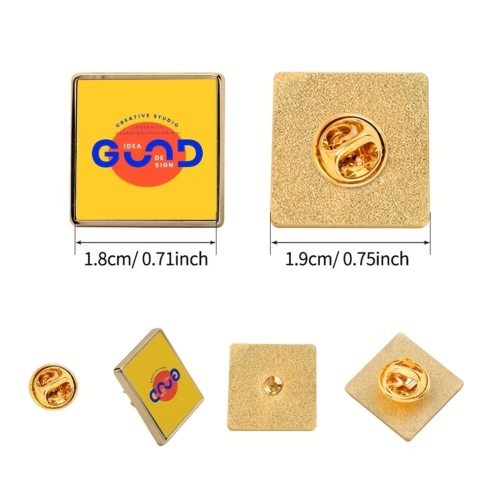 TEMU Custom 1pc Sublimation Custom Silvery Metal Cufflink Badge Brooch Hot Transfer Custom Logo Design Badge Custom Personalized Neutral Gift Craft