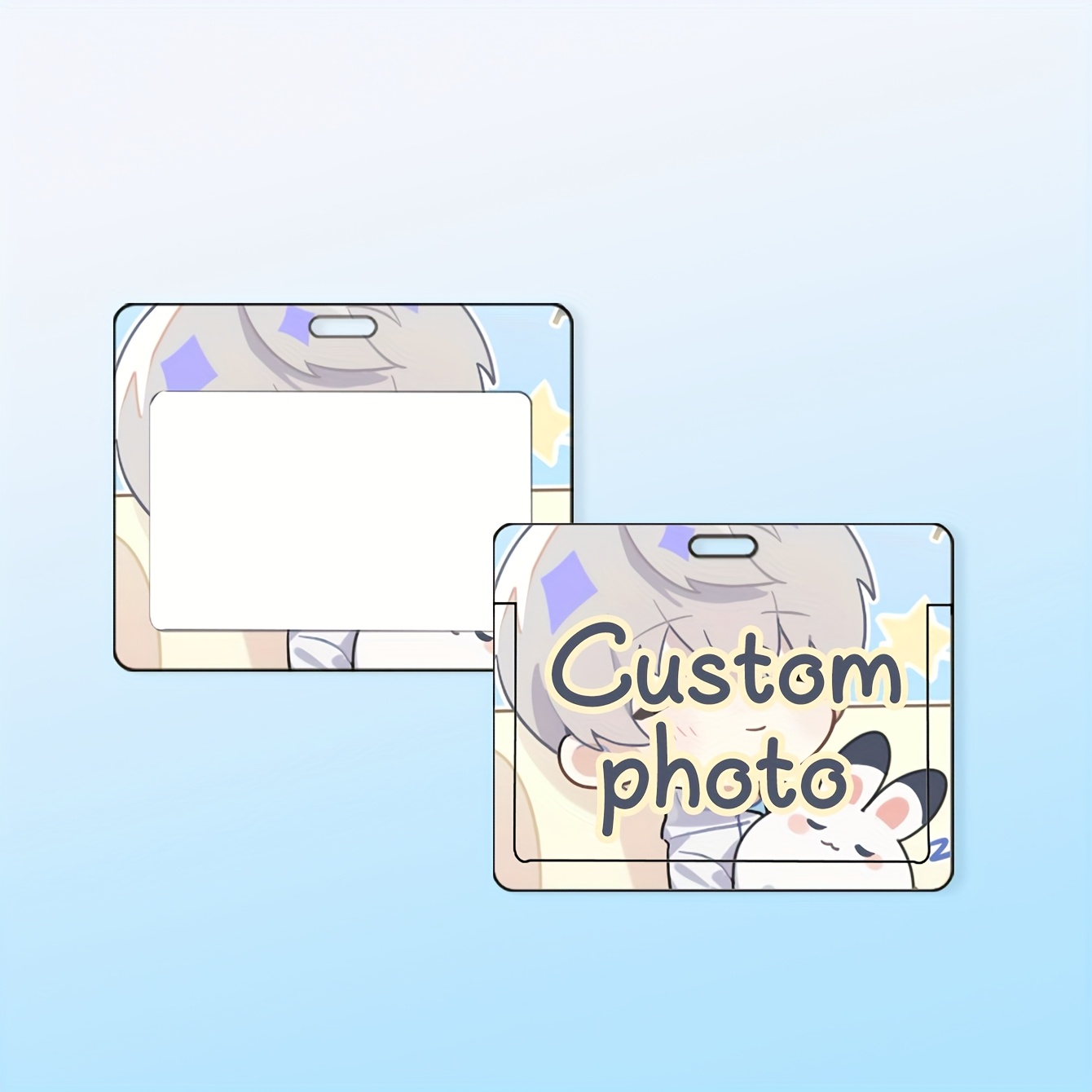 TEMU 1 Porte-Carte Personnalisé avec Image - | Porte-Carte DIY | Porte-Carte Personnalisé | Cadeau Personnalisé | Porte-Carte de Travail Personnalisé