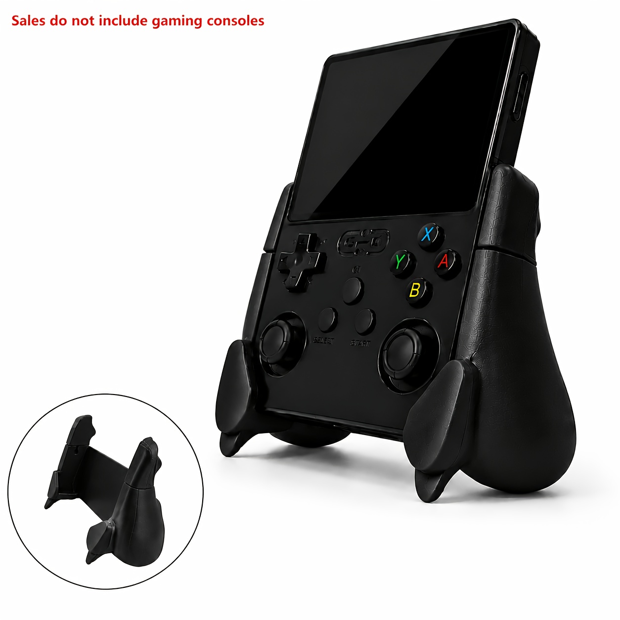 TEMU 1pc Ergonomic Grip Handle Stand For R36s Handheld Game Console, 3d Printed Anti-slip Holder With , Full Button Access, Desktop Display Stand,