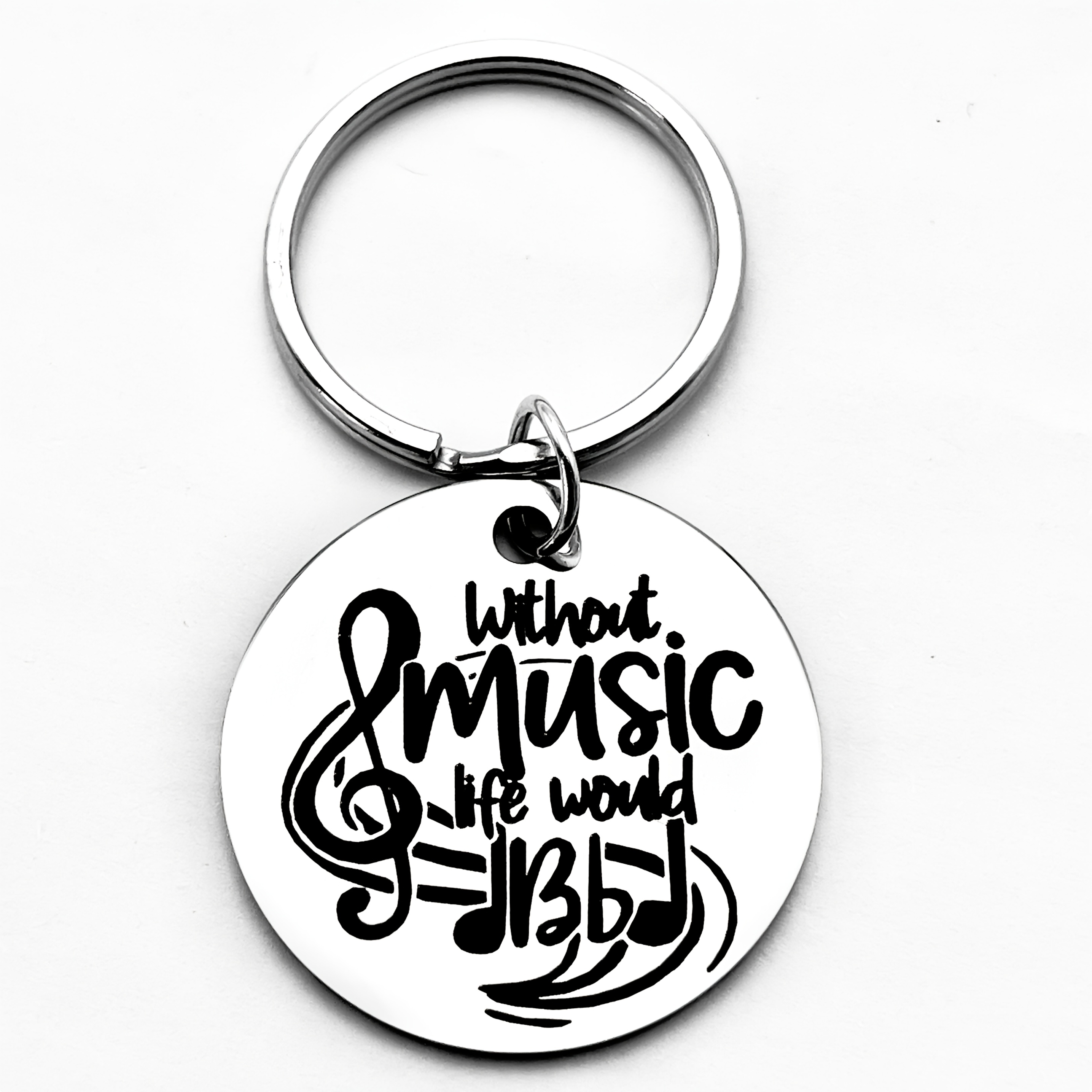 TEMU 2pcs - " Without Music" Musical Keychain, Suitable For Music Lovers