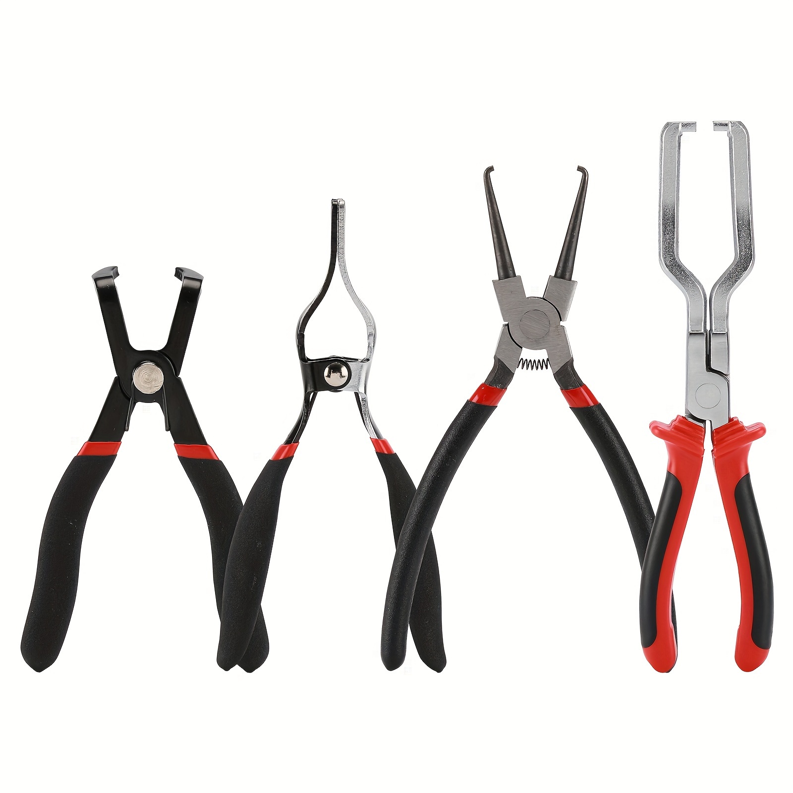 

4pcs Fuel Line Pliers Set, 9 Inch Fuel Filter Calipers, Fuel Line Petrol Clip Pipe Pliers, 80 Degree Disconnect Pliers, Hose Remover Pliers Kit For Auto Maintenance