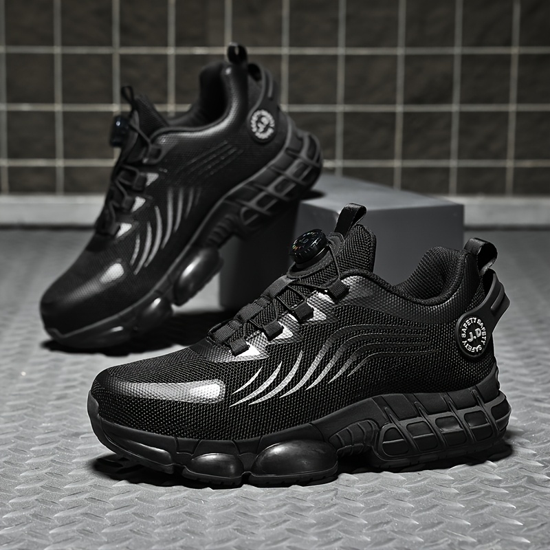 Image of Men's Lightweight Breathable Design Casual Comfortable Work Shoes For Construction Sites - Puncture-proof And Collision-proof Steel Toe Work Boots, Unisex Couple Sneakers