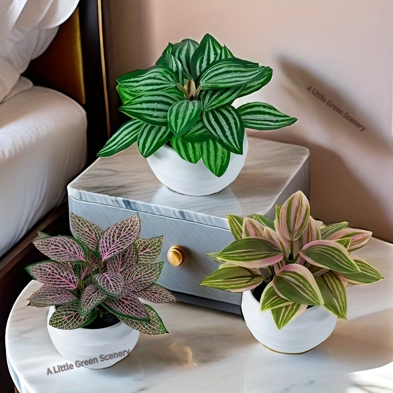 

3pcs Artificial Green Potted Plant, 3 Plant , Suitable For Desktop Decoration, Windowsill Decoration, Office Desk Decoration, And Countertop Decoration Potted Plant.