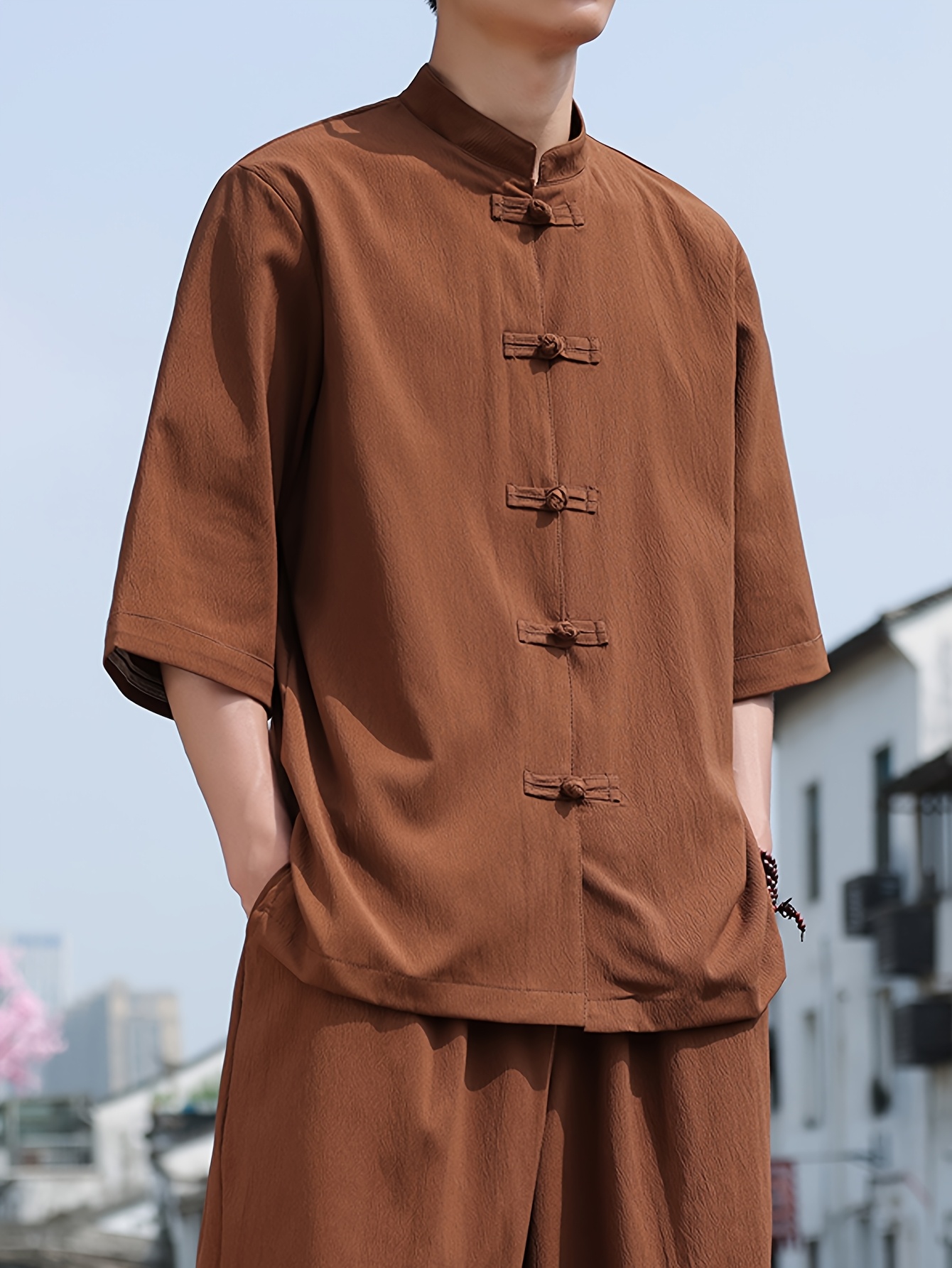 Mandarin Blusa Cinese Camicia Da Uomo Cinese Tradizionale Cinese